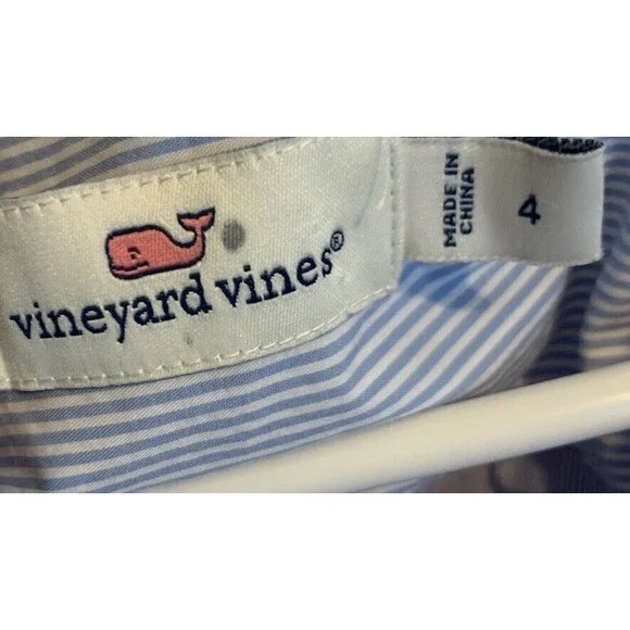 Vineyard Vines Floral Striped Pintuck Lot 2 Sleeveless Sz Small 4 Cotton Coastal - Picture 11 of 16